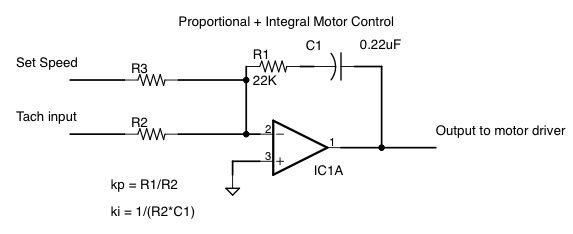 Proportional + Integral motor control